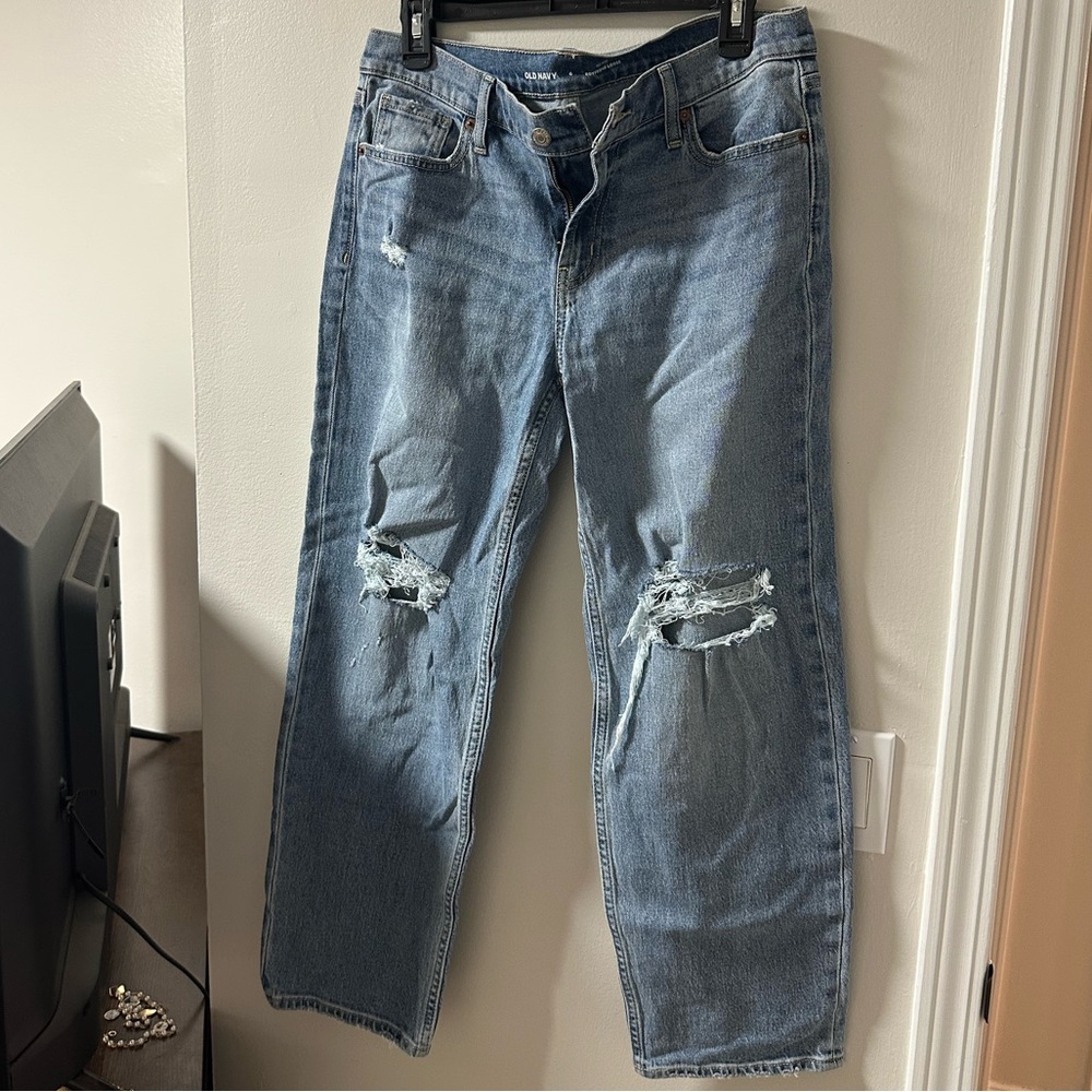 Old Navy Light Blue Distressed Jeans